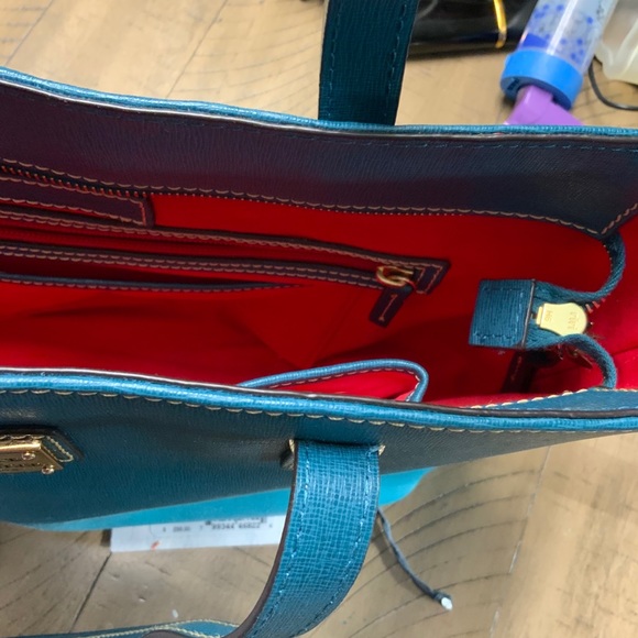 Dooney&Burke teal saffiano leather purse in UEC - Picture 9 of 12